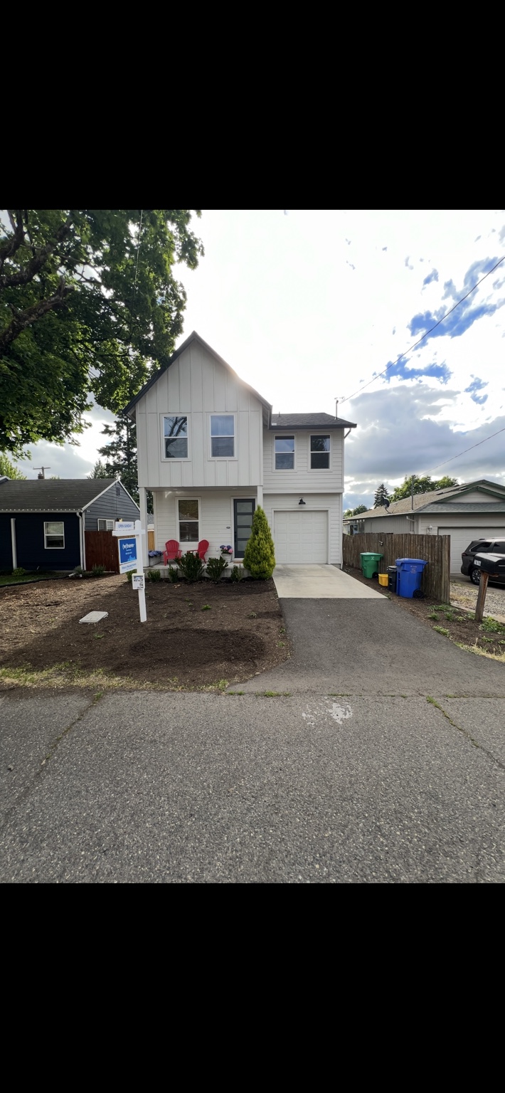 Front yard before sod installation, bare dirt, SE 60th Ave Portland listing